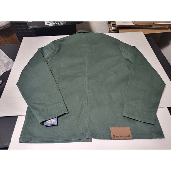 NAUTICA Jeans Jacket Mens Size L Jungle Green Denim Button Down Jacket New with - Picture 9 of 12